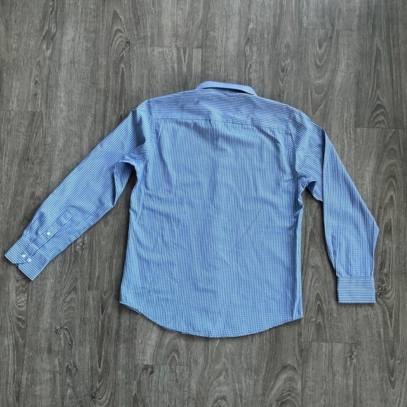 2- Peter England Slim Fit Dress‎ Shirts Casual Plaid Size 39 EUC Blue Red White - Picture 7 of 11